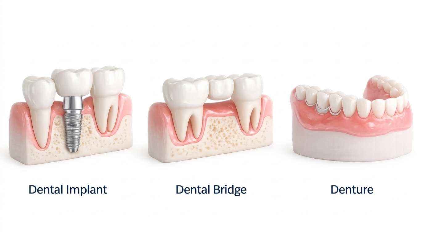 Dental Implants vs Dentures vs Dental Bridges: Which Tooth Replacement Option is Right for You?